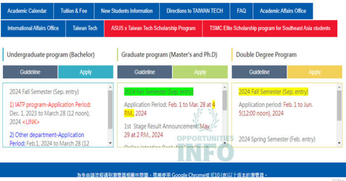 NTUST Scholarships In Taiwan 2024 2025 Fully Funded