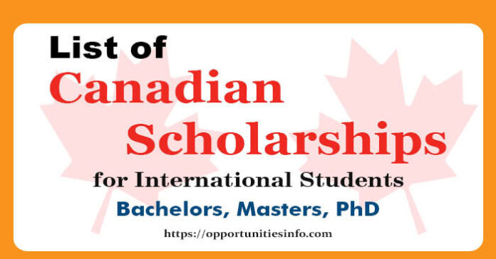 List of Canadian Scholarships for International Students 2023