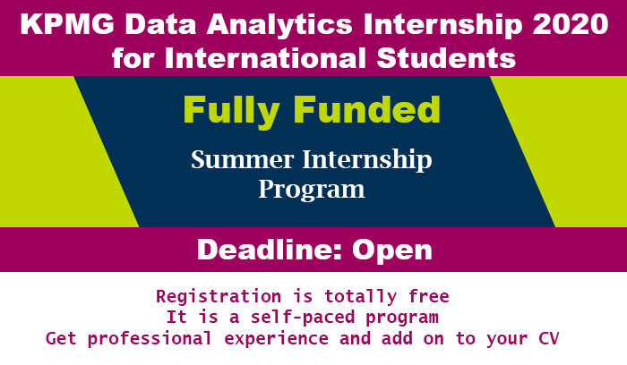 KPMG Data Analytics Internship 2020 for International Students