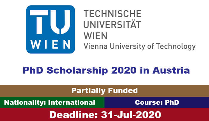 Vienna University of Technology PhD Scholarship 2020 in Austria