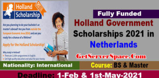 Holland Government Scholarships 2021 For Undergraduate & Masters [Fully Funded]