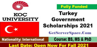 KOC University Scholarships 2021 in Turkey For International Students[Fully Funded]