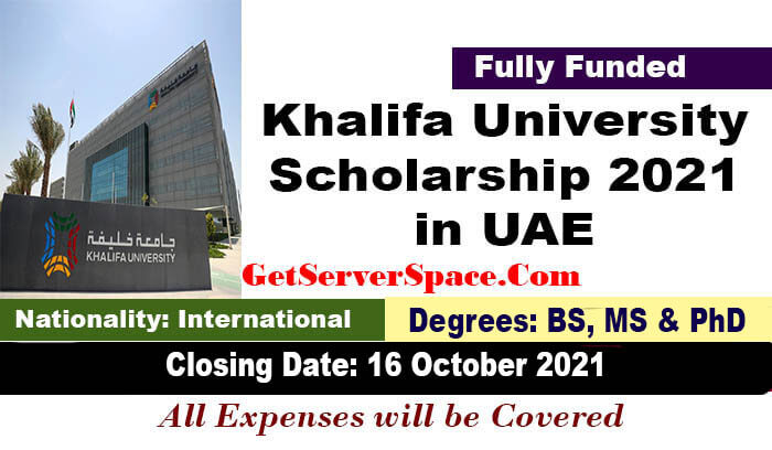 Khalifa University Scholarships 2022 in UAE [Fully Funded]