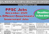 PPSC Latest Jobs December 2020 In Different Departments[Govt-Jobs]