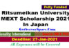 Ritsumeikan University MEXT Scholarship 2021 In Japan[Fully Funded]