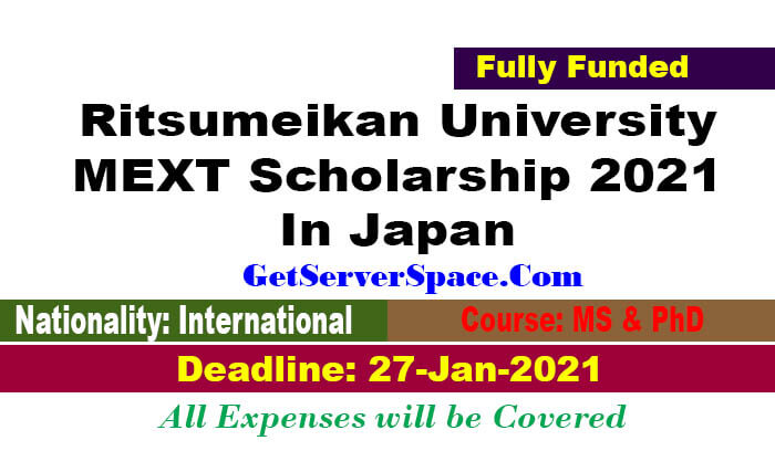 Ritsumeikan University MEXT Scholarship 2021 In Japan[Fully Funded]