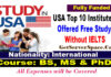 USA Top 10 Institutes Offered Free Study Without IELTS