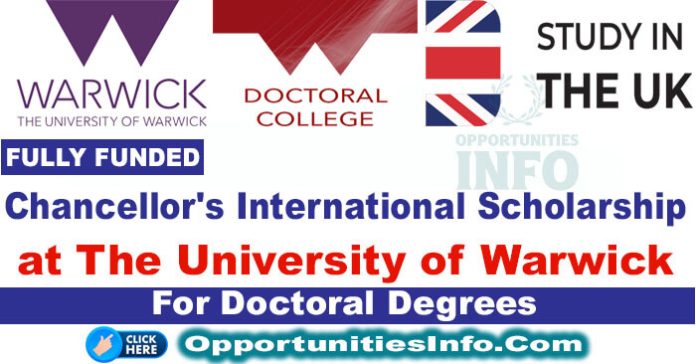 Warwick Doctoral College Scholarships in UK