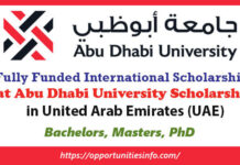 Abu Dhabi University Scholarship in UAE 2022 (Fully Funded)