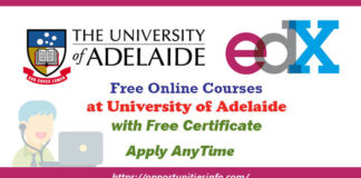 University of Adelaide Full Free Online Courses 2022 For Students