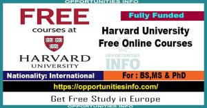 Harvard University Free Online Courses 2024 For International Students