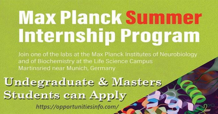 Max Planck Summer Internship in Germany (Fully Funded)