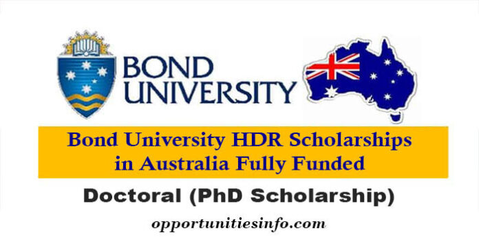 Bond University HDR Scholarships in Australia