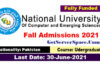 Admissions 2021 National University Of Computer & Emerging Sciences