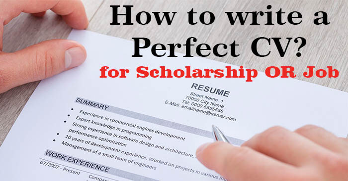 How to write a Perfect CV for Scholarship OR Job | How to write a Good Resume