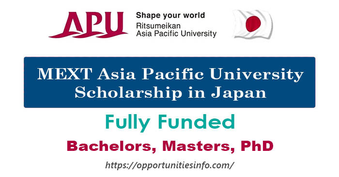 MEXT Asia Pacific University Scholarship in Japan 2023 (Fully Funded)