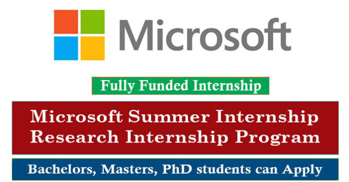 Microsoft Summer Internship 2023 - Microsoft Research Internship