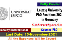 Leipzig University PhD Positions 2021 in Germany Fully Funded