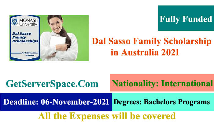 Dal Sasso Family Fully Funded Scholarship in Australia 2021