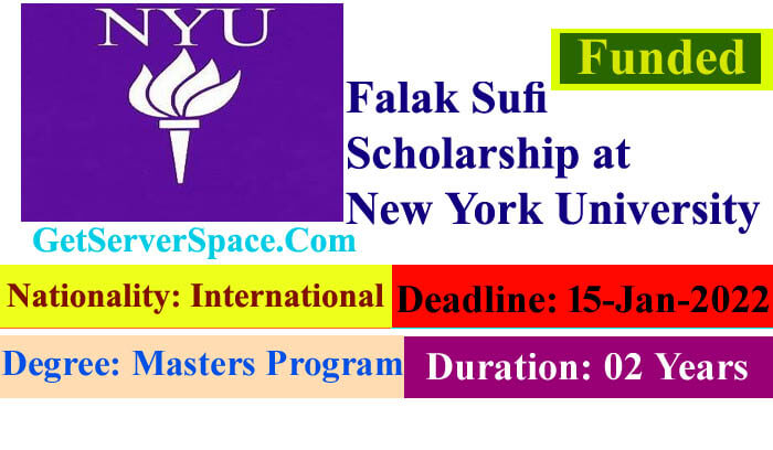 Falak Sufi Scholarship at New York University 2022