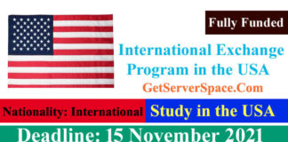 International Fully Funded Exchange Program 2022 in the USA
