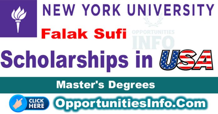 New York University Falak Sufi Scholarships in USA