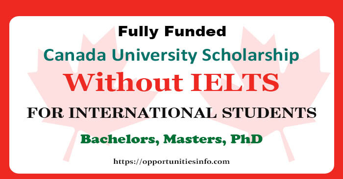 Canada University Scholarships without IELTS 2023-24 | Free Study in Canada