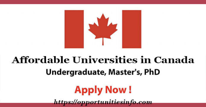 Affordable Universities in Canada for International Students