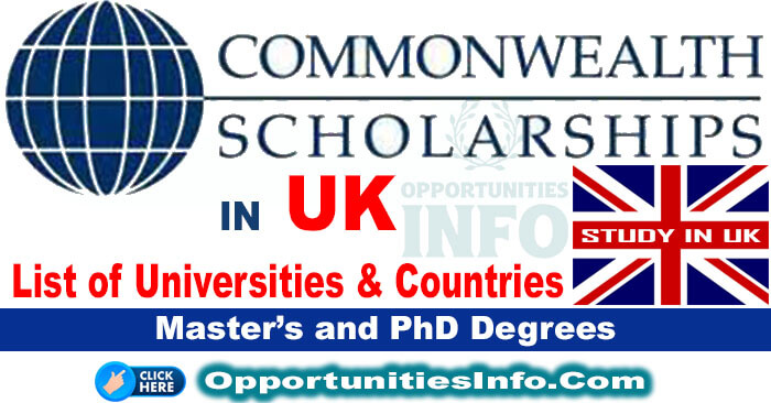 Commonwealth Shared Scholarships in UK
