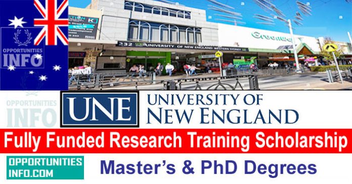 University of New England RTP Scholarships in Australia