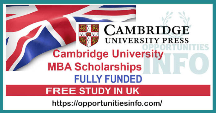 Cambridge University MBA Scholarships in UK