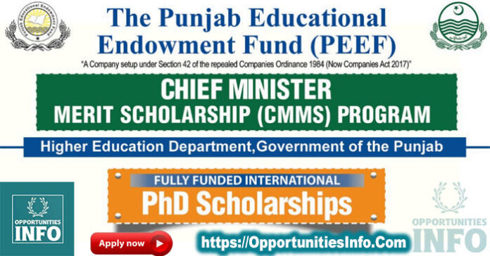 Chief Minister Merit Scholarships in Pakistan (CMMS)