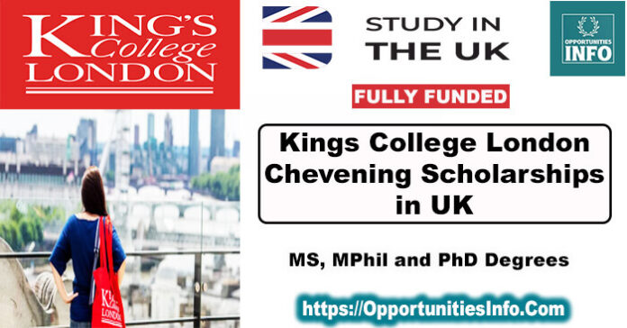 King's College London Chevening Scholarships in UK