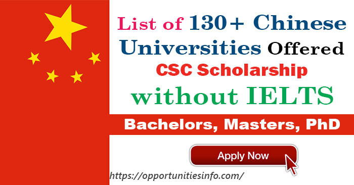 130+ Chinese Universities Scholarships without IELTS