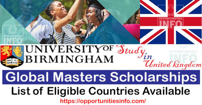 Birmingham Global Masters Scholarships in UK