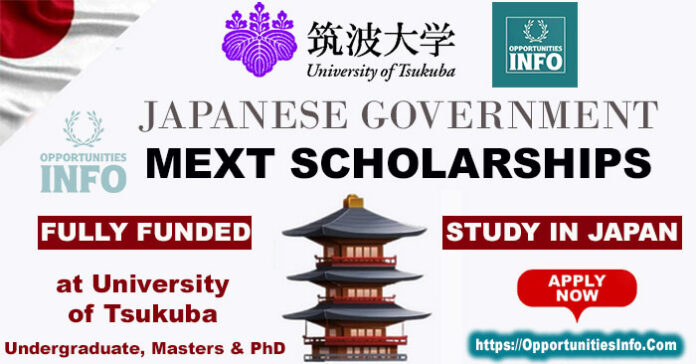 University of Tsukuba MEXT Scholarships in Japan